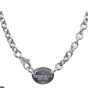 Tiffany & Co. Sterling silver tag choker.